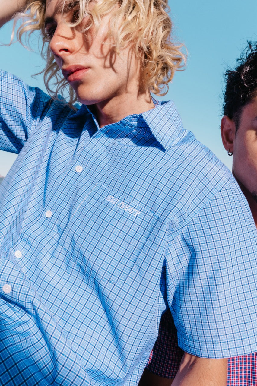 Button Up Shirt (Sky Blue & Navy)