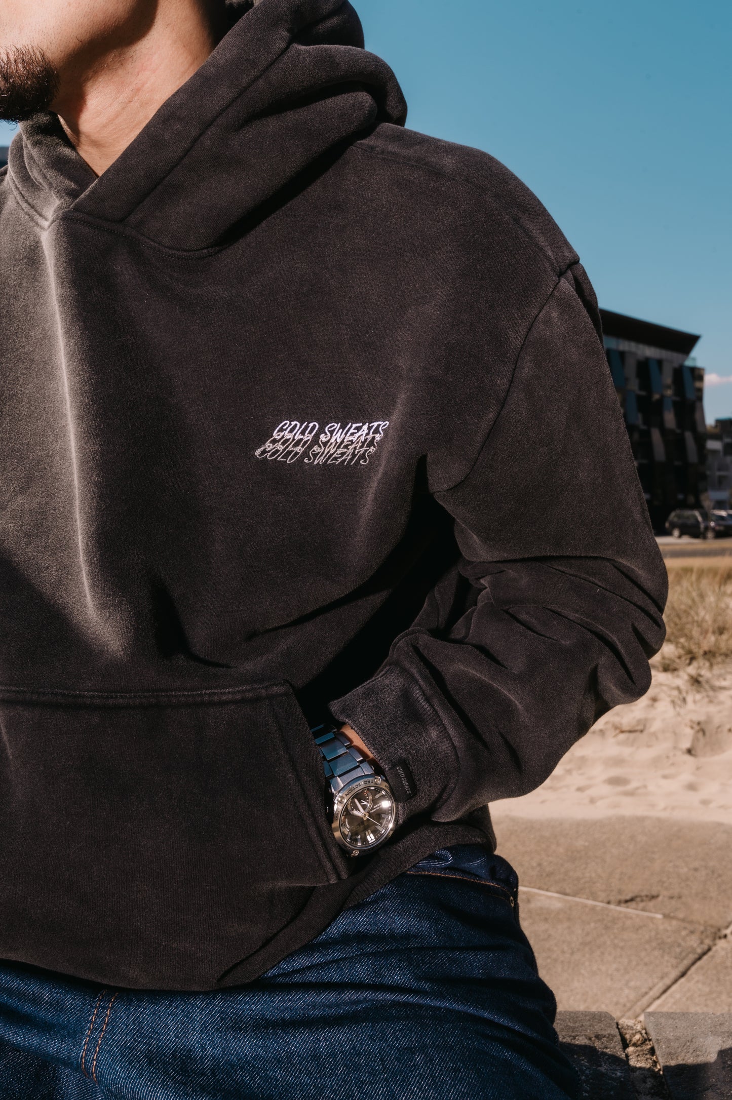 Black Vintage Wash Hoodie